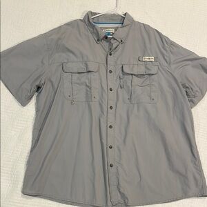 Magellan Gray Short Sleeve Button Down Shirt